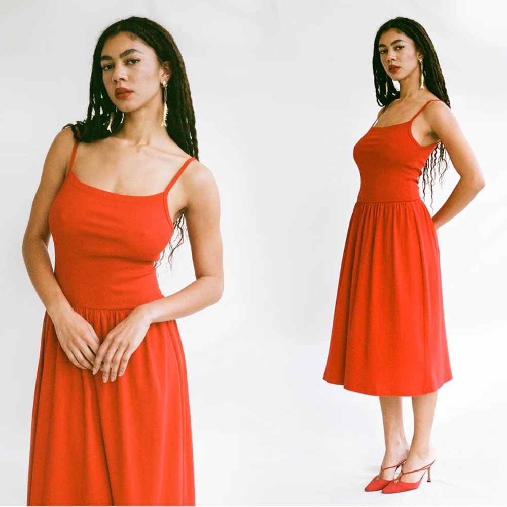 Red Midi Dress Gil Rodriguez